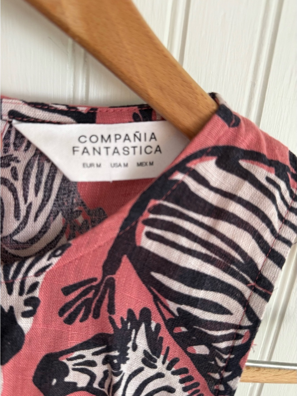 Compania Fantastica Pink Zebra Print Cotton Dress Size M - Picture 3 of 6